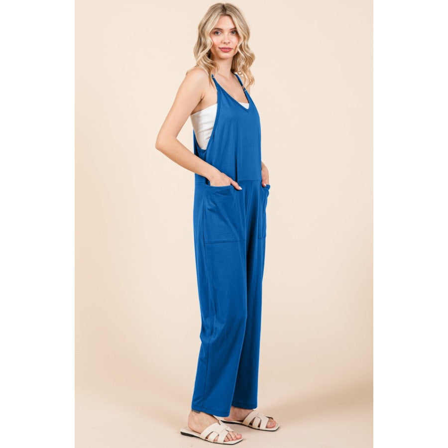 Culture Code Full Size Sleeveless Jumpsuit with Pockets Apparel and Accessories