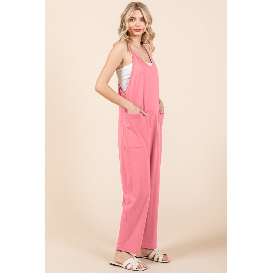 Culture Code Full Size Sleeveless Jumpsuit with Pockets Apparel and Accessories