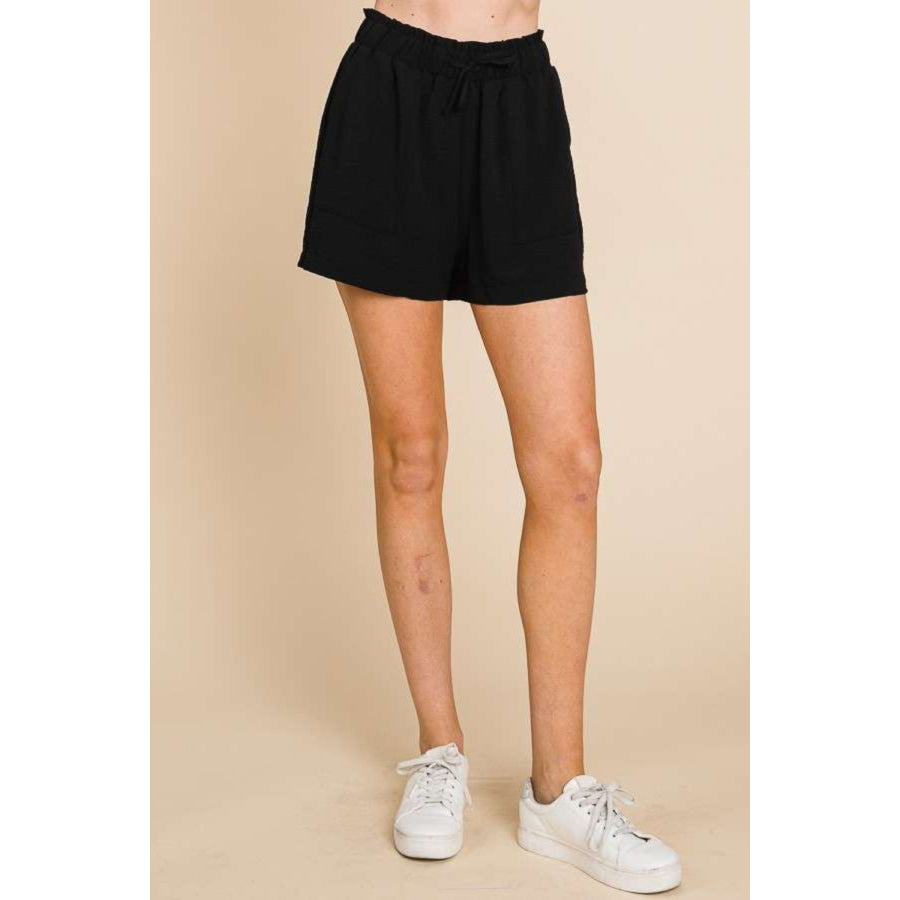 Culture Code High Waist Paper bag Shorts Apparel and Accessories