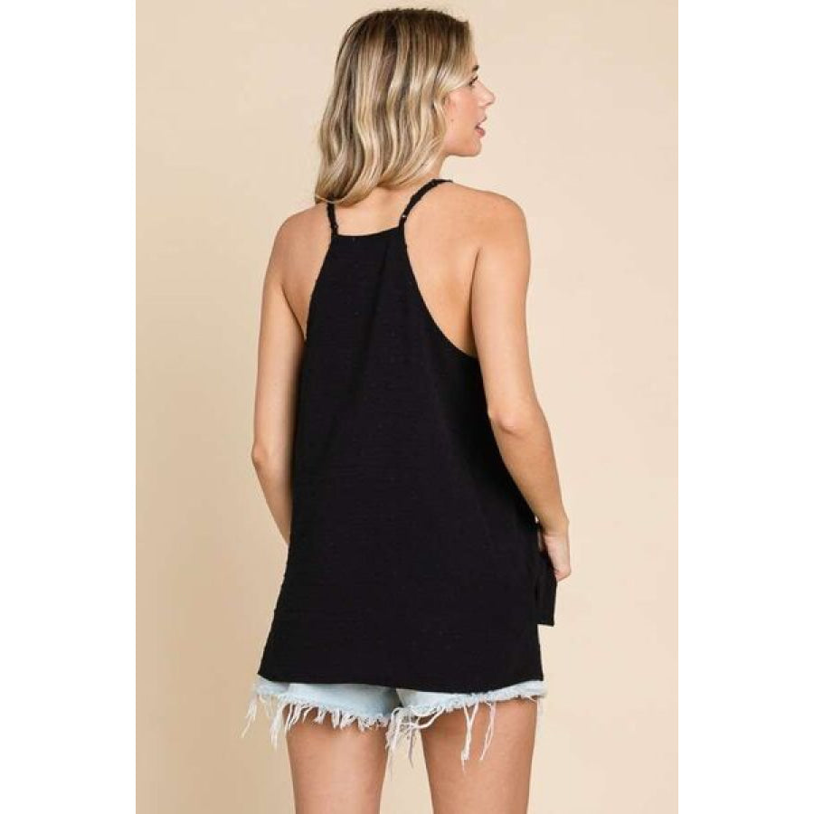 Culture Code Lace Detail Spaghetti Strap Cami Black / S Apparel and Accessories