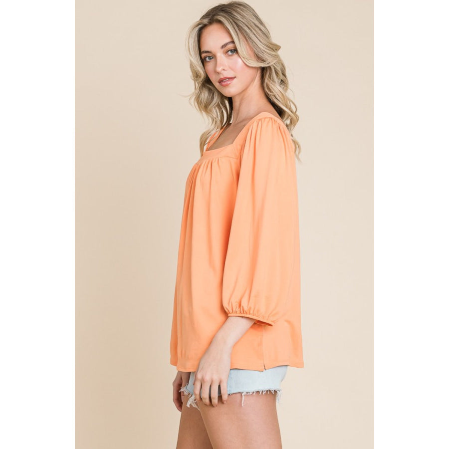 Culture Code Square Neck Puff Sleeve Top Apparel and Accessories