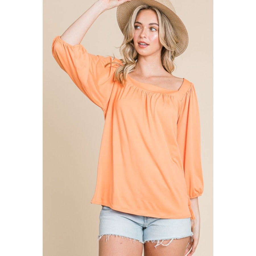 Culture Code Square Neck Puff Sleeve Top Apparel and Accessories