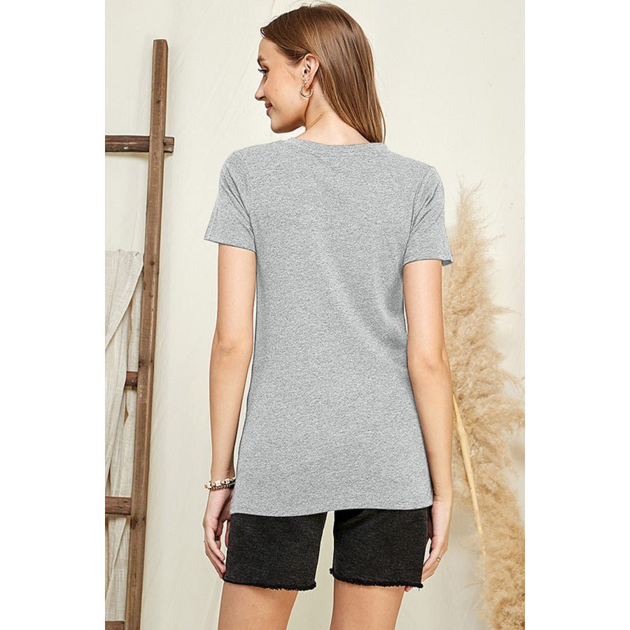Culture Code V-Neck Short Sleeve T-Shirt H.Grey / S Apparel and Accessories