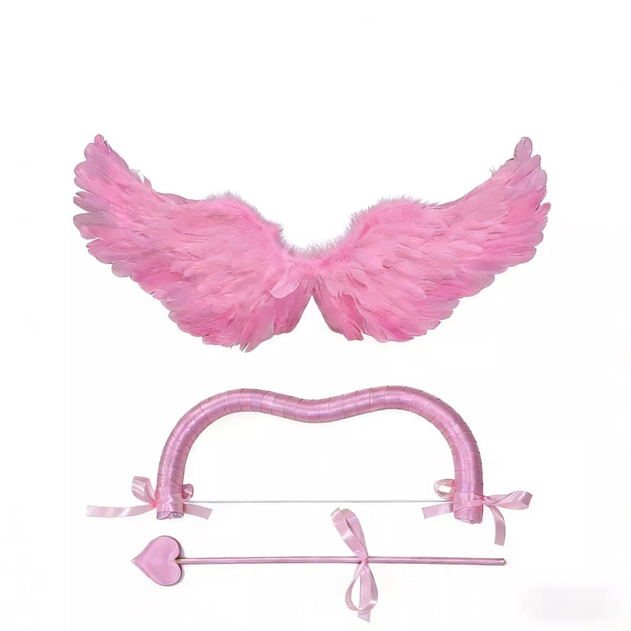 Cupid Bow & Arrow and Wings Cosplay Set Pink / One Size Apparel Accessories