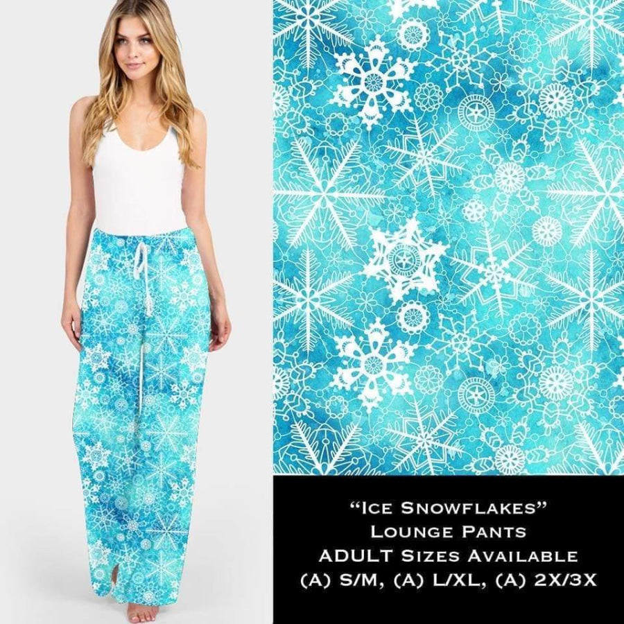 1 Custom Lounge Pants Ice Snowflakes / S/M Leggings