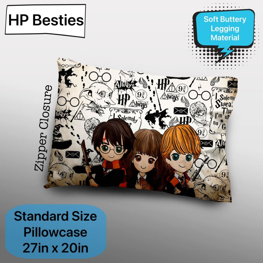 Preorder Custom Design Buttery Soft Pillowcases (each) - Closes 9 Jun - ETA late Sep 2023 HP Besties Pillowcase