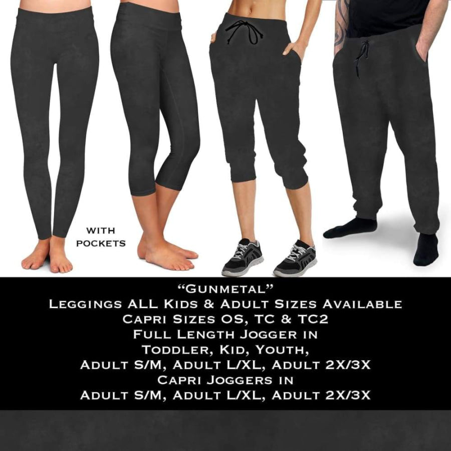 EXTRAS CUSTOM DESIGN LEGGINGS SIZE OS (AU 8-14/16) Gunmetal Waterprint / OS Capri without pockets Leggings