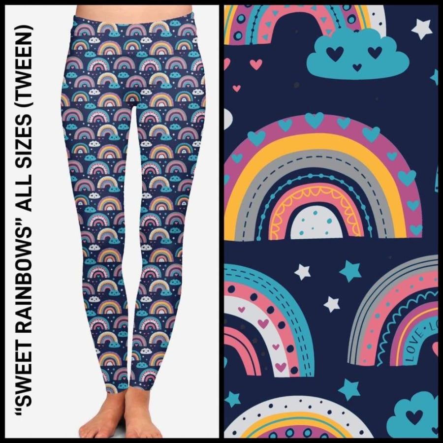 1 Custom Kids Sweet Rainbows / Kids S/M Leggings