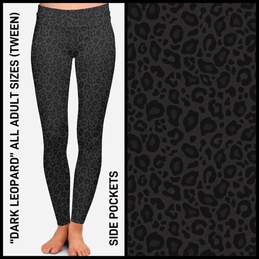 EXTRAS CUSTOM DESIGN LEGGINGS SIZE OS (AU 8-14/16) Dark Leopard / OS with pockets Leggings