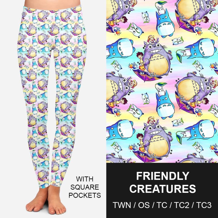 PREORDER Custom Design Leggings / Joggers with Pockets - Friendly Creatures - Closes 20 NOV - ETA late Feb 2023 Loungewear