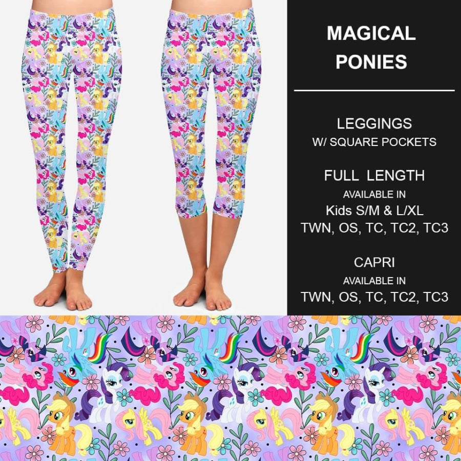 PREORDER Custom Design Leggings / Joggers with Pockets - Magical Ponies - Closes 5 Mar - ETA late June 2023 Loungewear