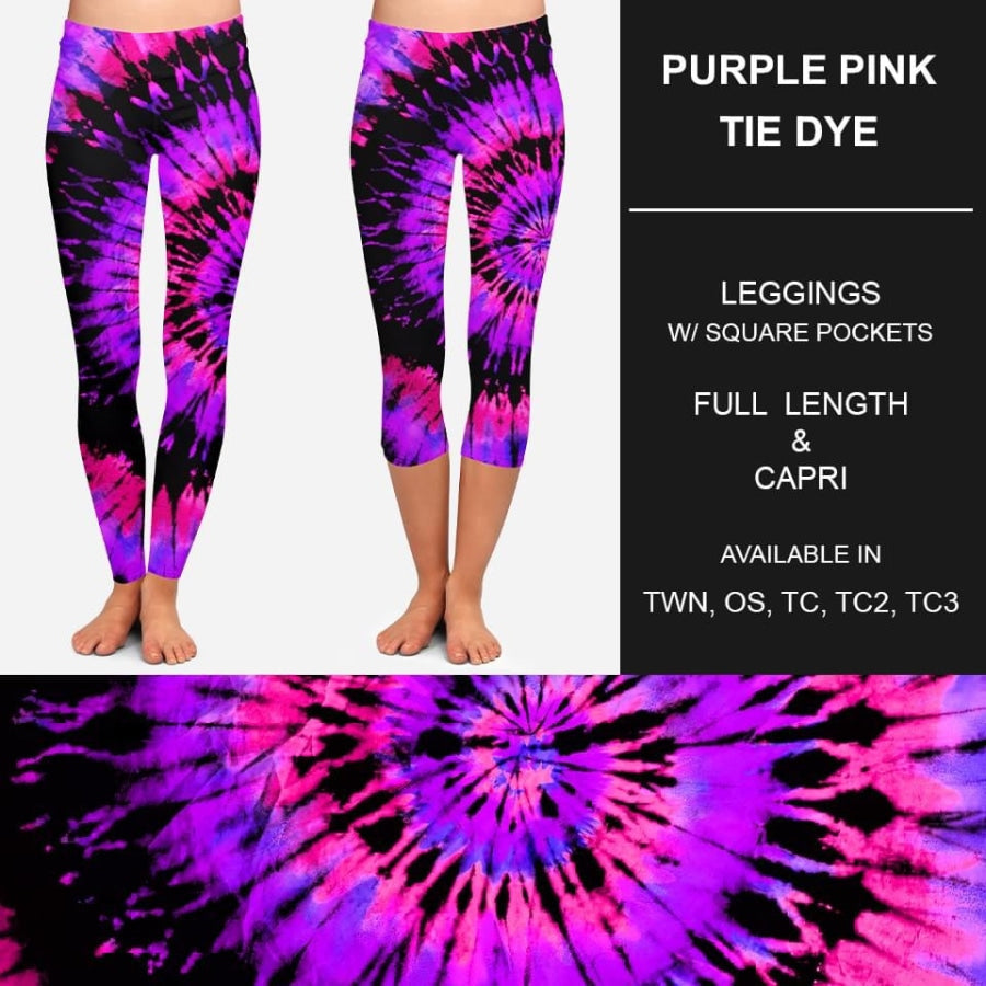 PREORDER Custom Design Leggings / Joggers / Loungers with Pockets - Purple Pink Tie Dye - Closes 7 Feb - ETA late May 2023 Loungewear