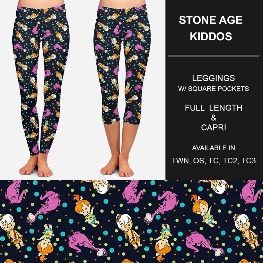 PREORDER Custom Design Leggings / Joggers / Loungers with Pockets - Stone Age Kiddos - Closes 28 Feb - ETA early June 2023 Loungewear