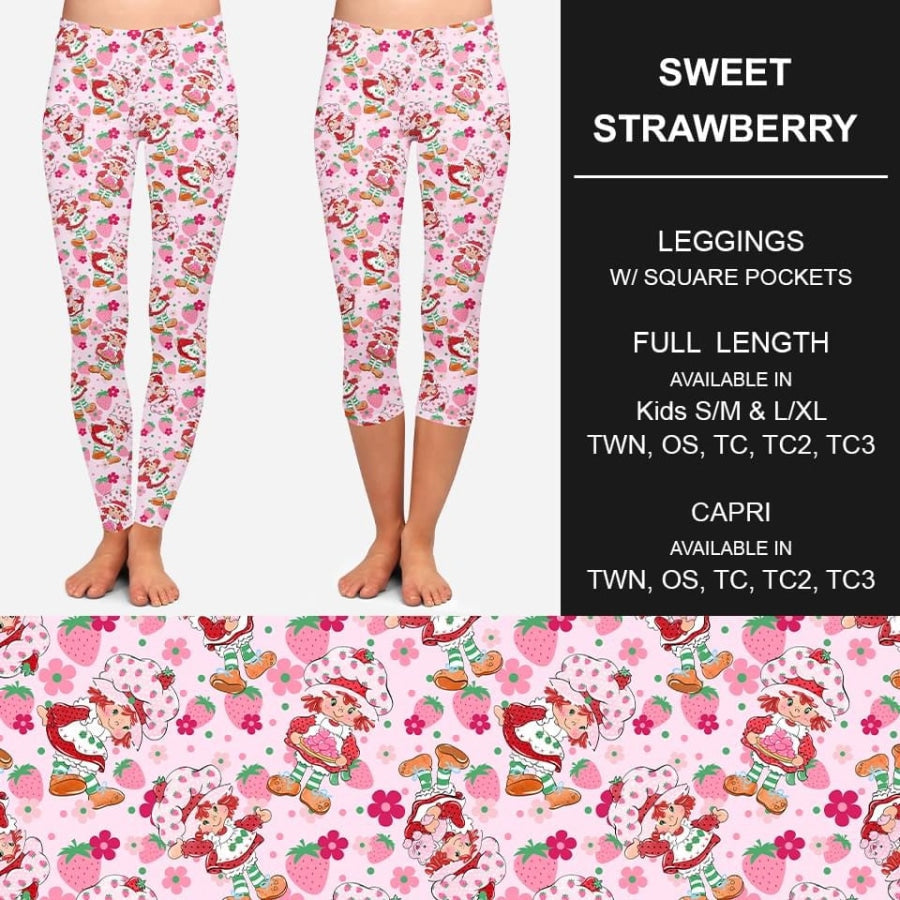 PREORDER Custom Design Leggings / Joggers / Loungers with Pockets - Sweet Strawberry - Closes 28 Feb - ETA early June 2023 Loungewear