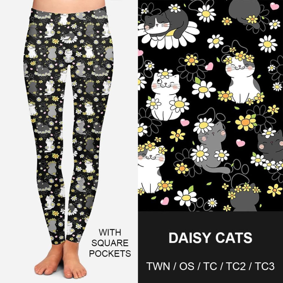 PREORDER Custom Leggings / Joggers with Pockets - Daisy Cats - Closes 4 Dec - ETA early Mar 2023 Loungewear