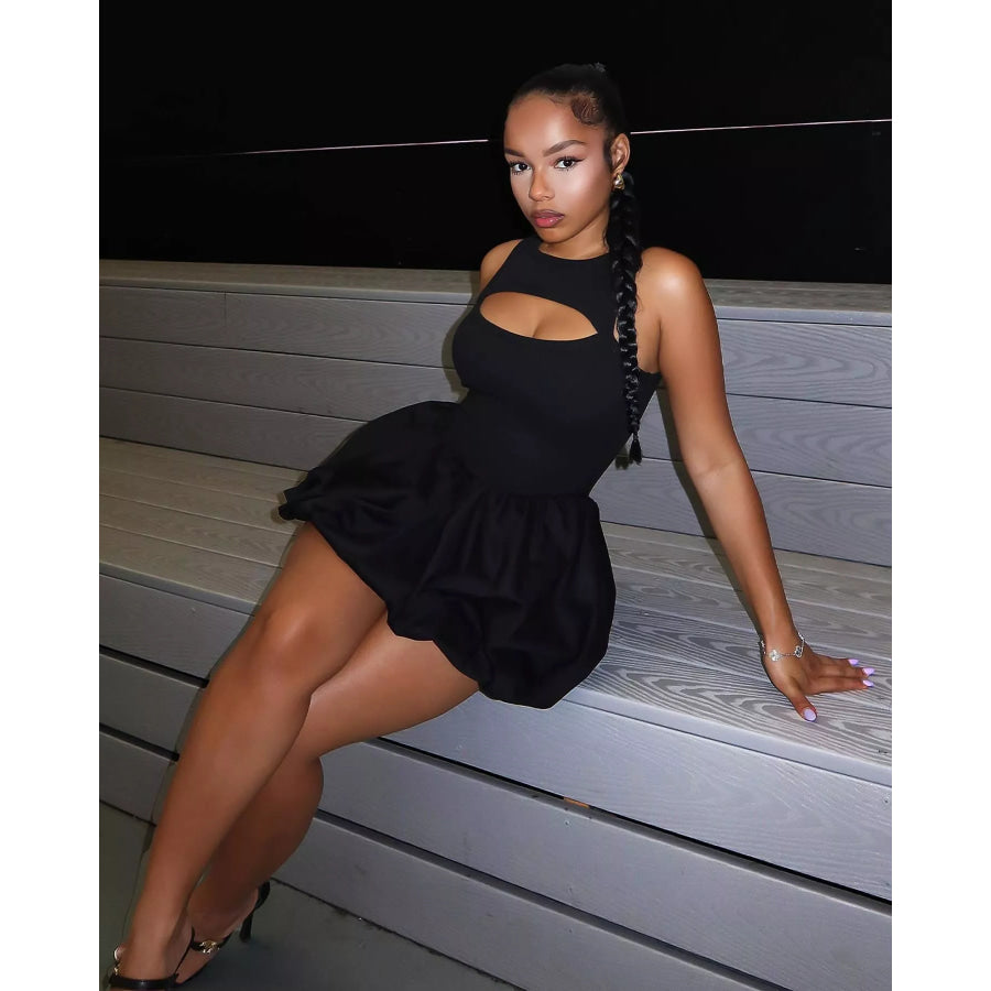 Cut-out Bubble Hem Dress Apparel and Accessories