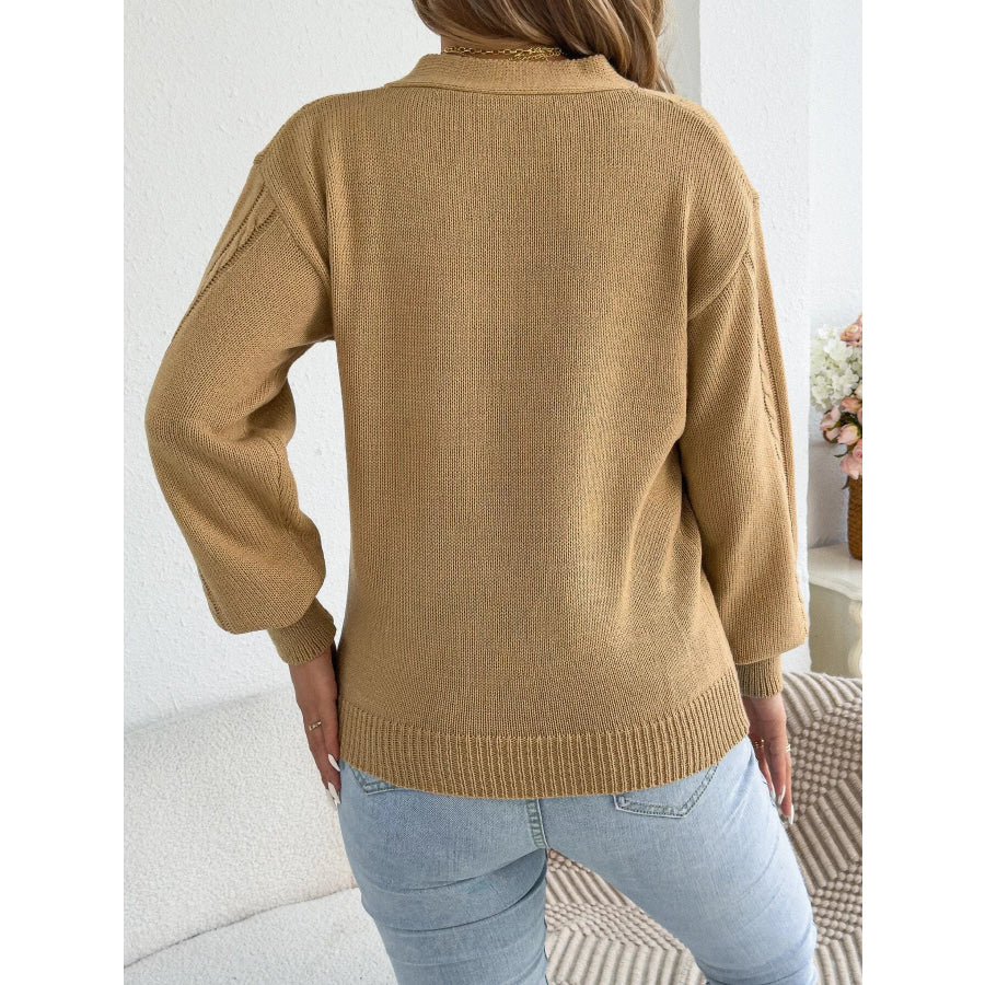 Cut-Out Cable Knit Sweater Apparel and Accessories