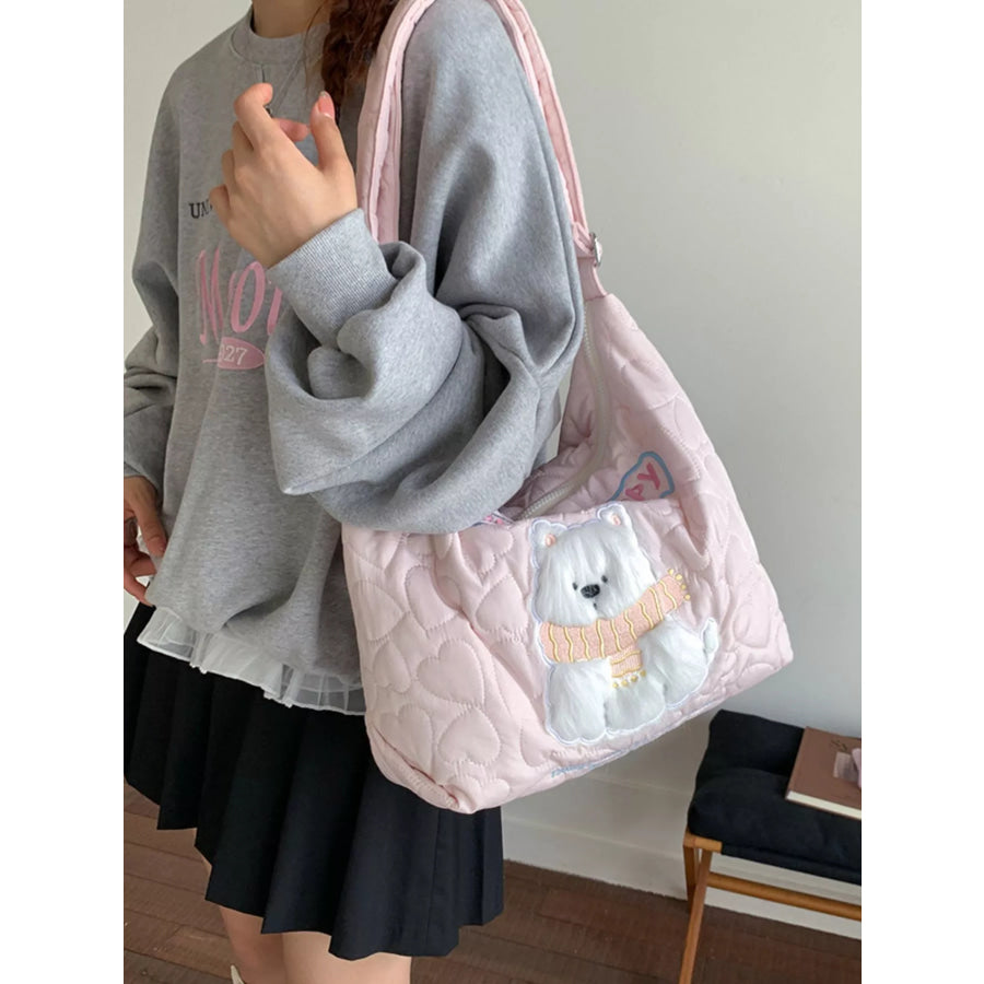 Cute Bear Applique Crossbody Bag Apparel and Accessories