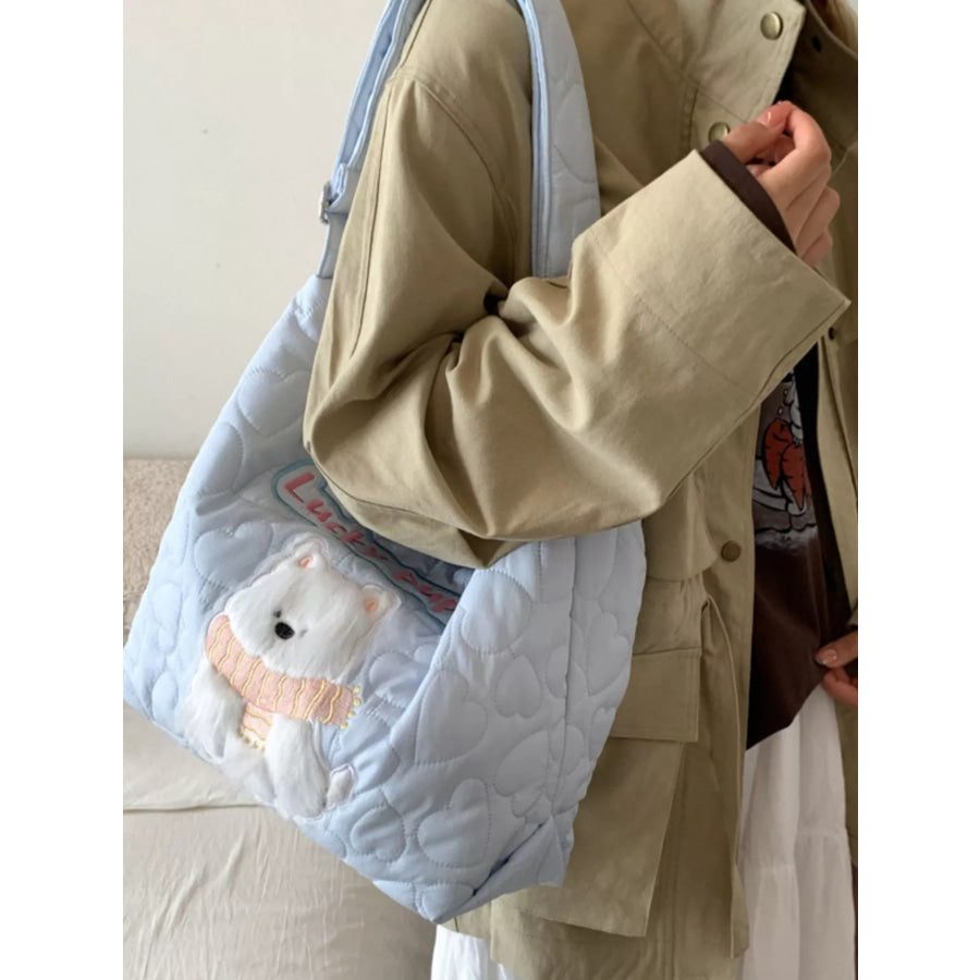 Cute Bear Applique Crossbody Bag Apparel and Accessories