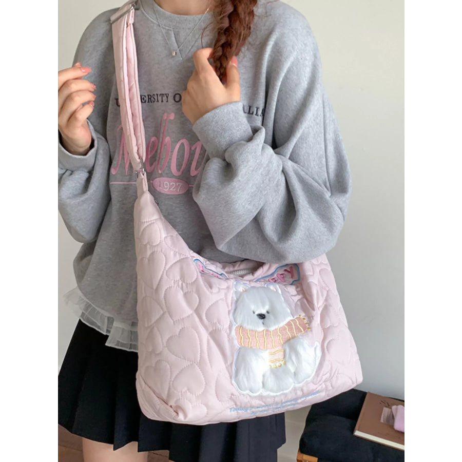 Cute Bear Applique Crossbody Bag Apparel and Accessories