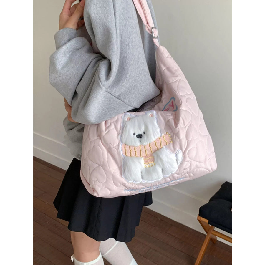 Cute Bear Applique Crossbody Bag Apparel and Accessories