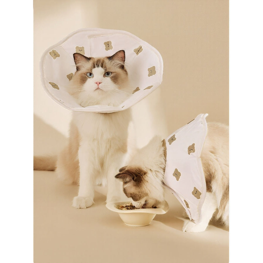 Cute Bear Pattern Protective Pet Collars White / XS Apparel and Accessories