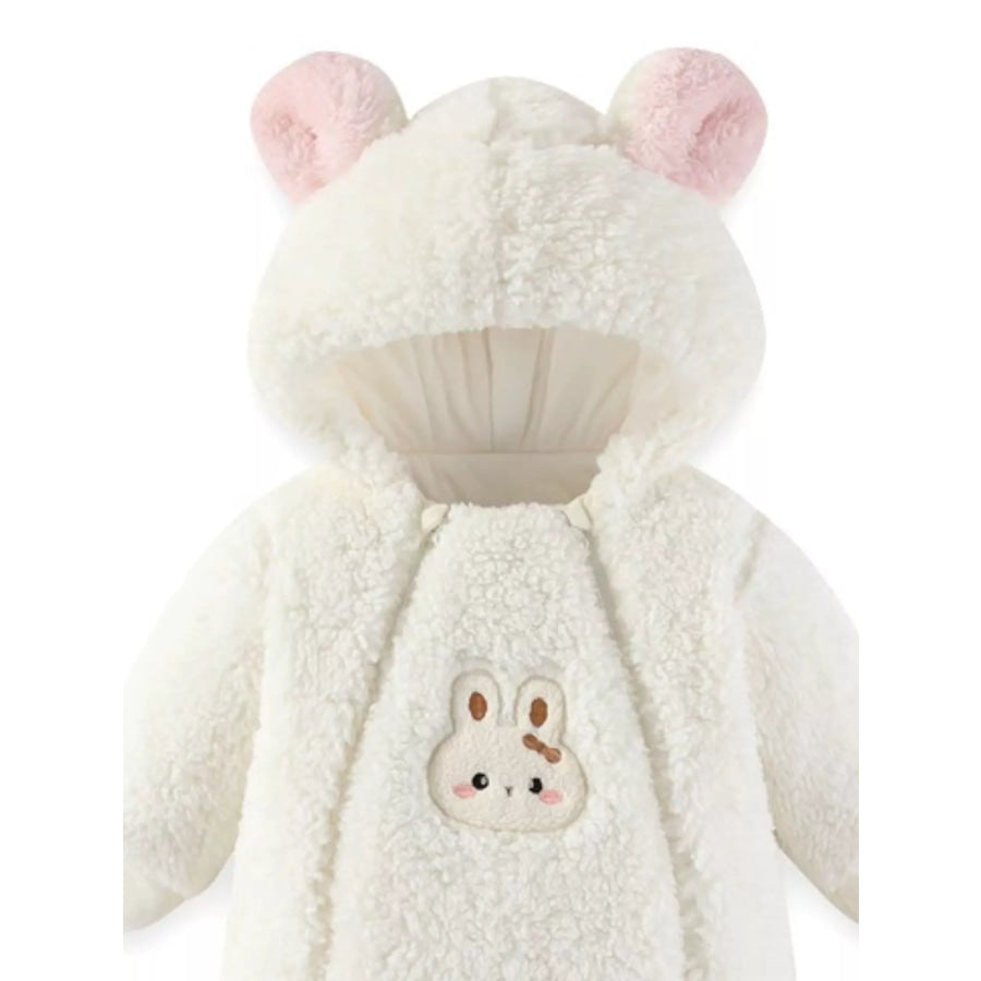 Cute Bunny Hooded Fleece One-Piece Apparel and Accessories