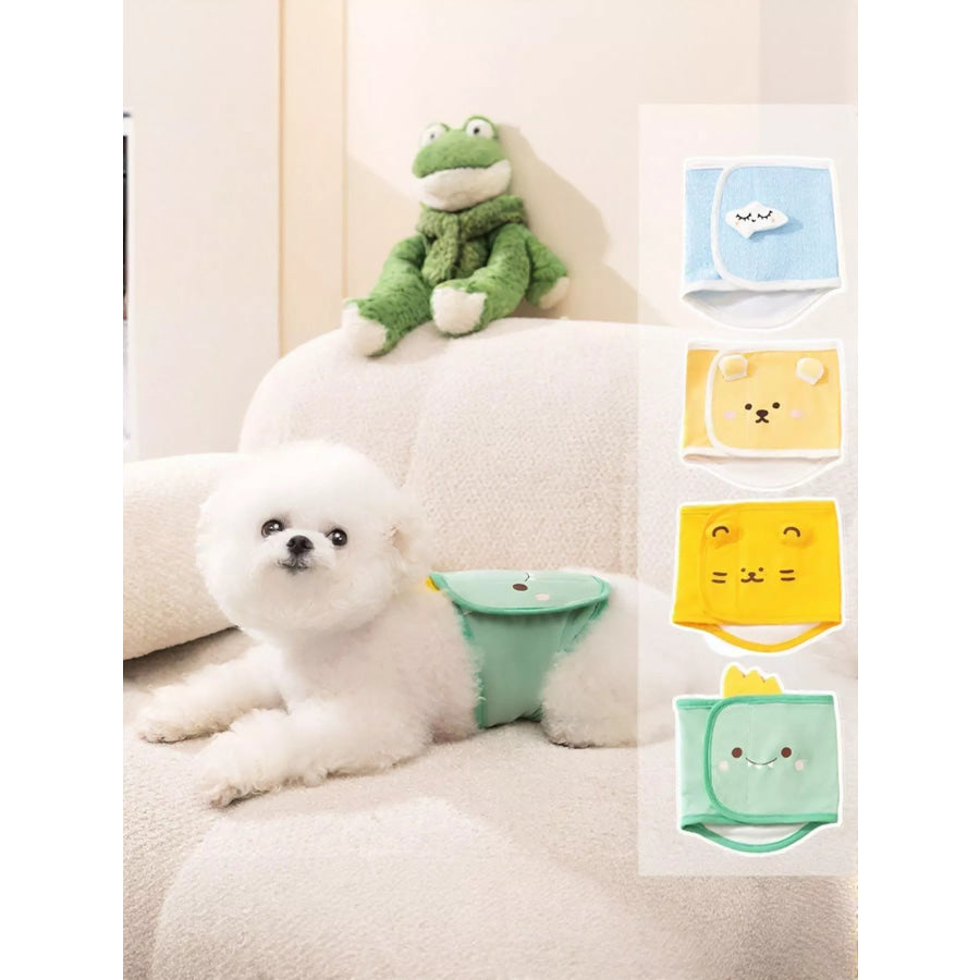 Cute Cartoon Pattern Pet Physiological Pants Green Dinosaur / S Apparel and Accessories