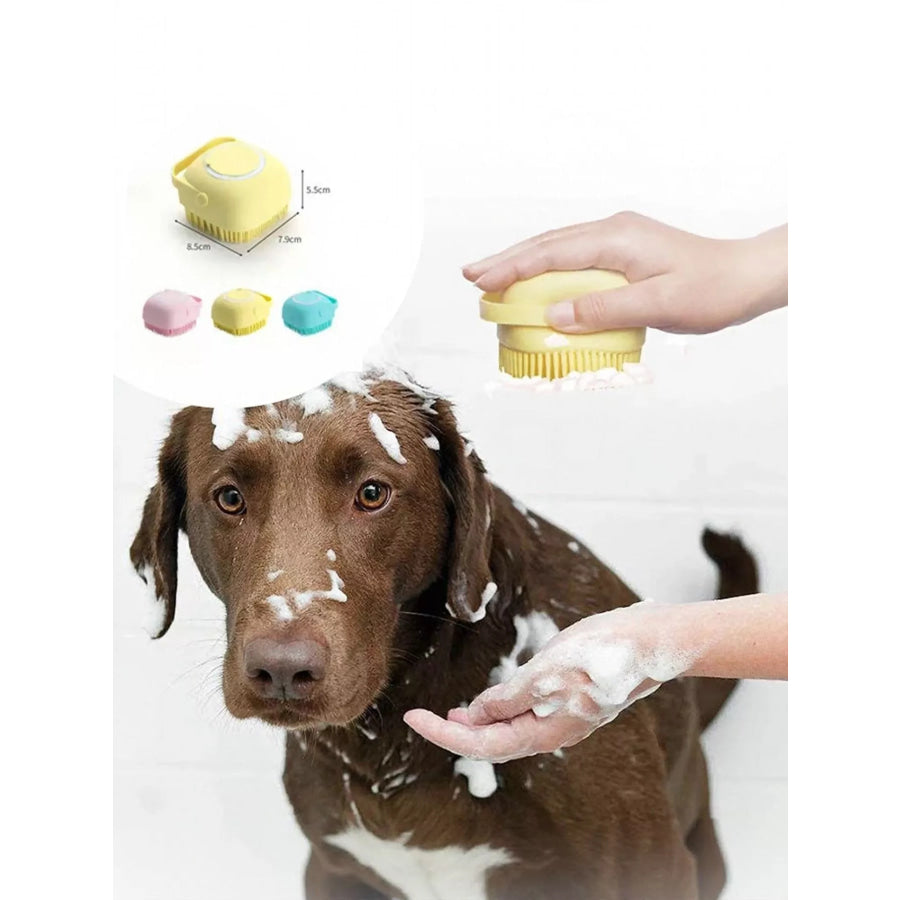 Cute Cartoon Silicone Pet Bath Brush S-Yellow / One Size Apparel and Accessories