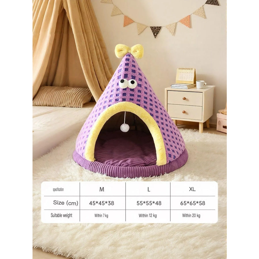Cute Cartoon Style Pet Nest with Hanging Ball Apparel and Accessories