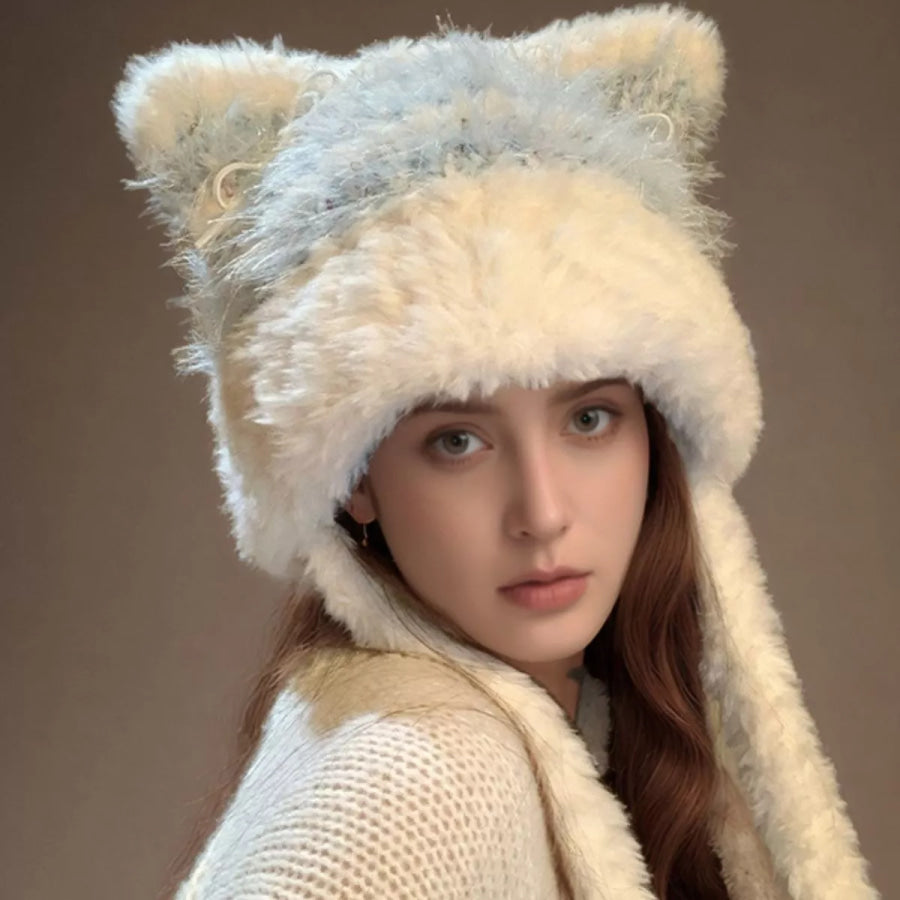 Cute Cat Ear Fluffy Winter Hat Sky Blue / One Size Apparel and Accessories