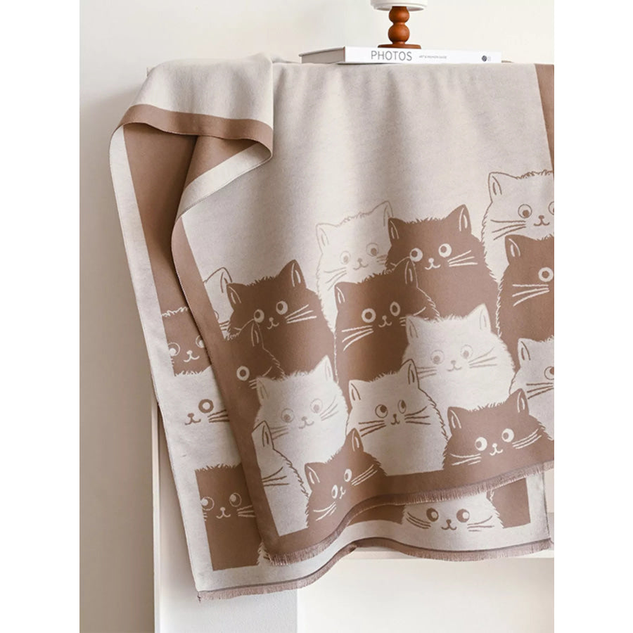 Cute Cat Pattern Knitted Scarf Apparel and Accessories