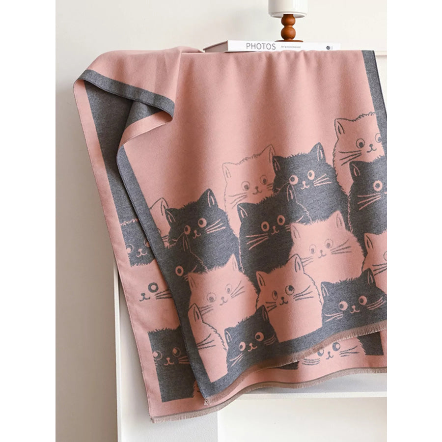 Cute Cat Pattern Knitted Scarf Apparel and Accessories