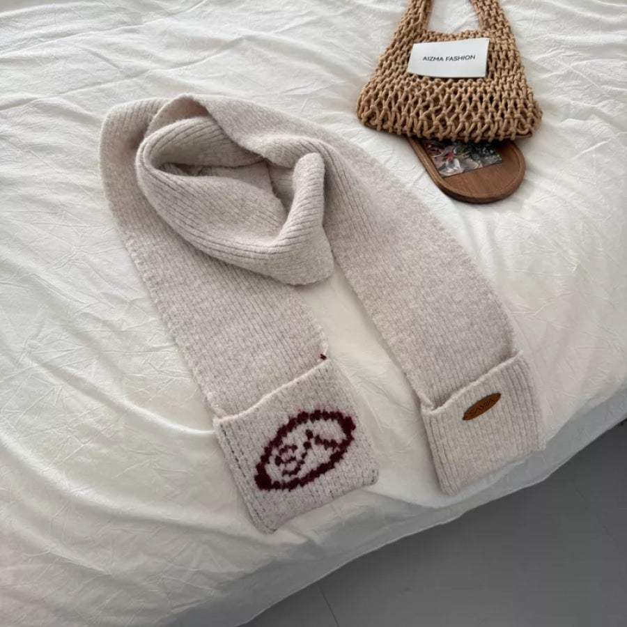 Cute Knitted Scarf with Pockets Off-white / One Size Apparel and Accessories