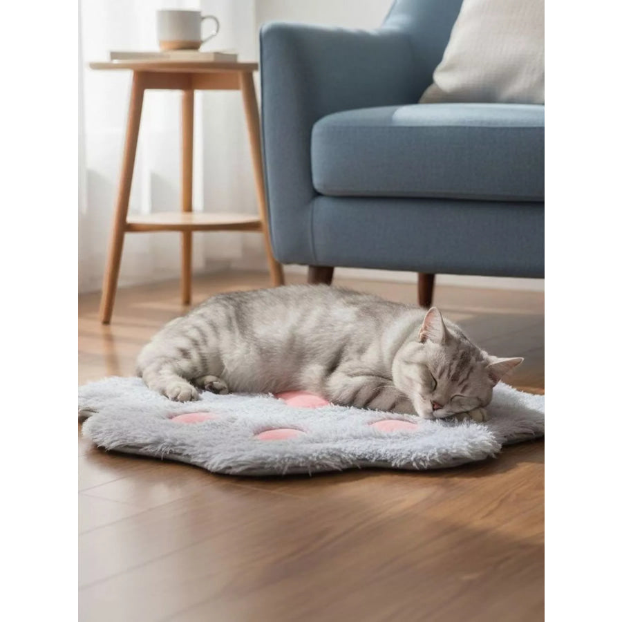 Cute Paw Shape Plush Pet Mat Apparel and Accessories