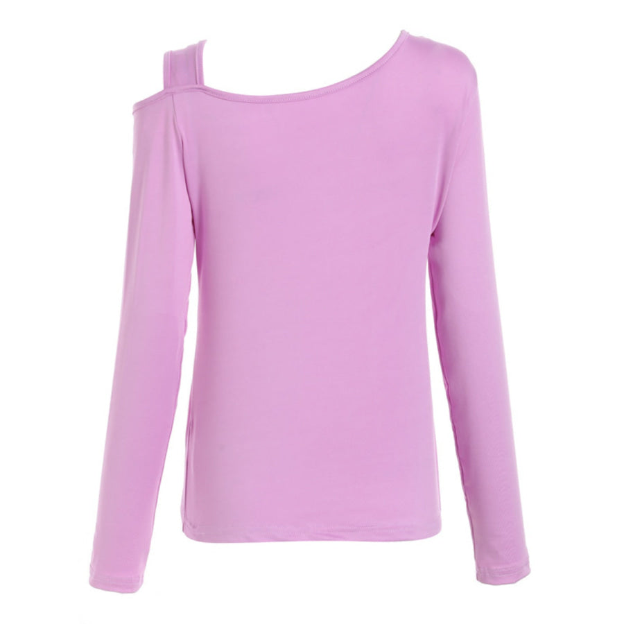 Cutout Asymmetrical Neck Long Sleeve T-Shirt Apparel and Accessories