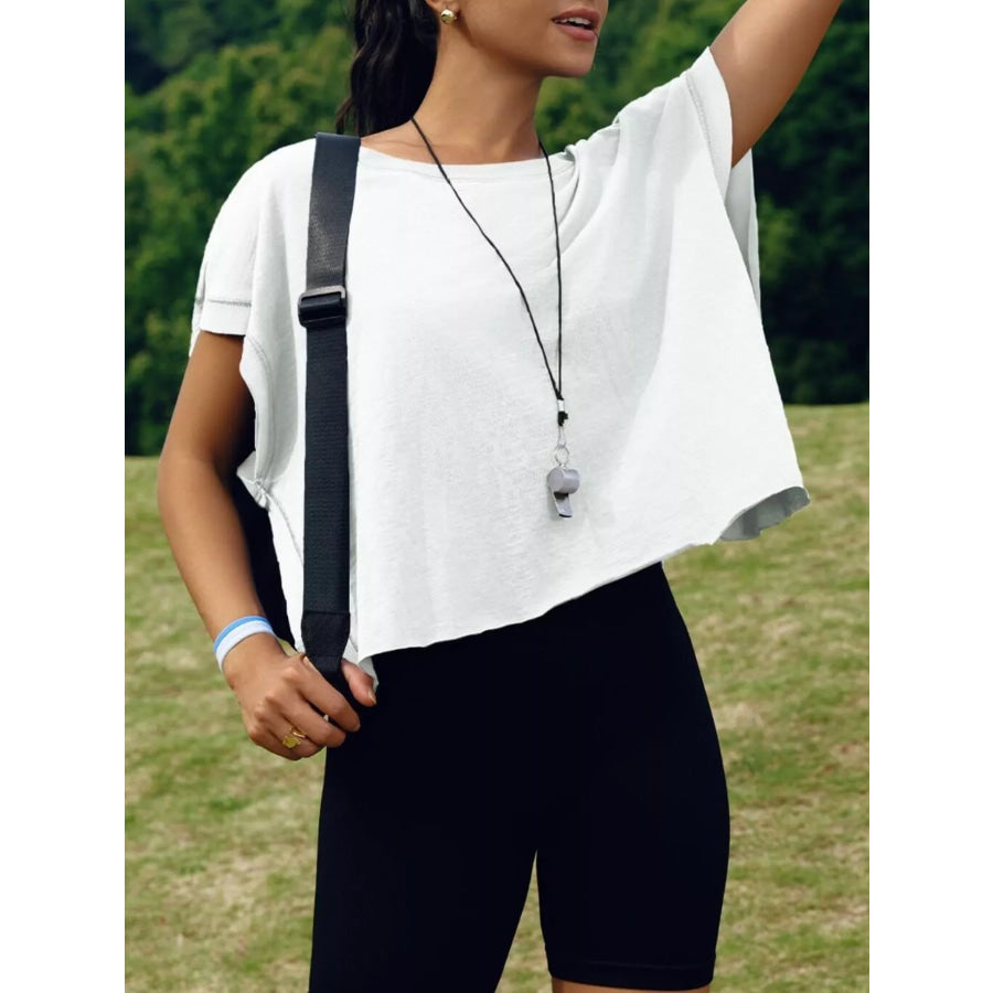 Cutout Back Short Sleeve T-Shirt Apparel and Accessories