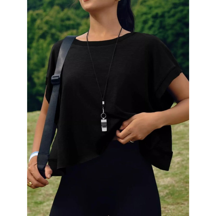 Cutout Back Short Sleeve T-Shirt Apparel and Accessories