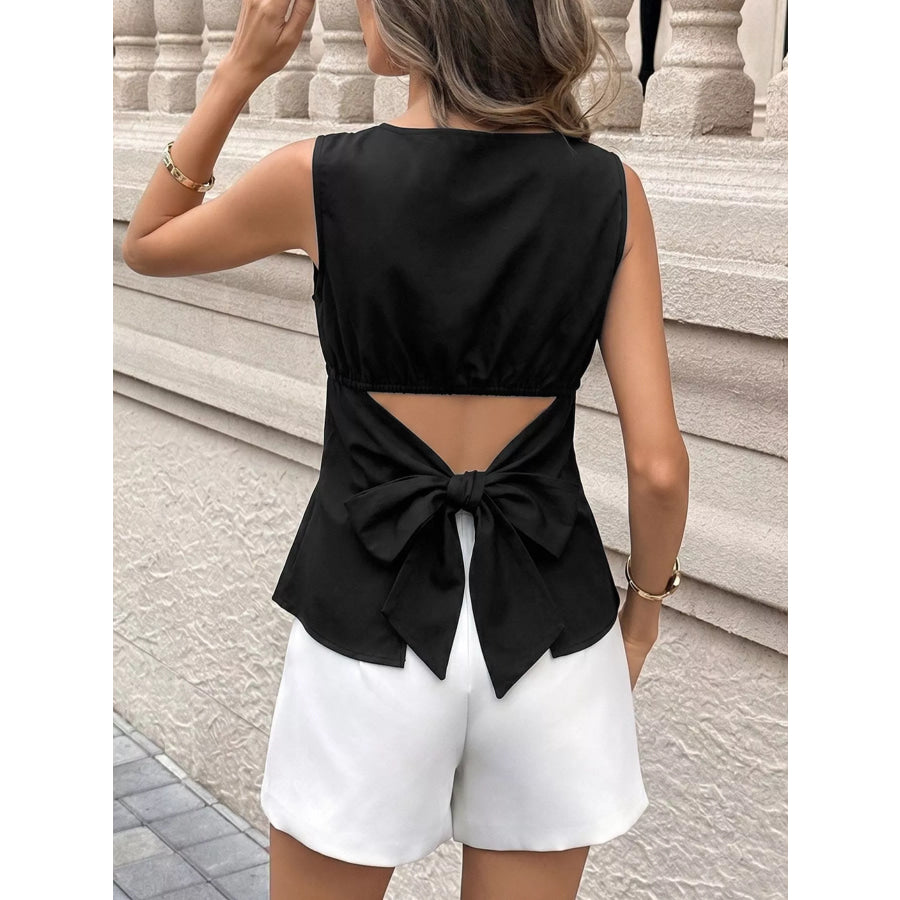 Cutout Back Sleeveless Top Apparel and Accessories