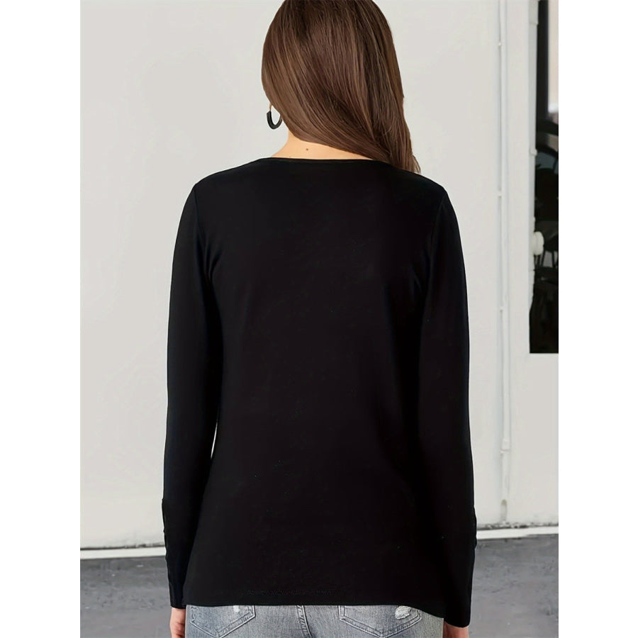 Cutout Crisscross Long Sleeve T-Shirt Apparel and Accessories