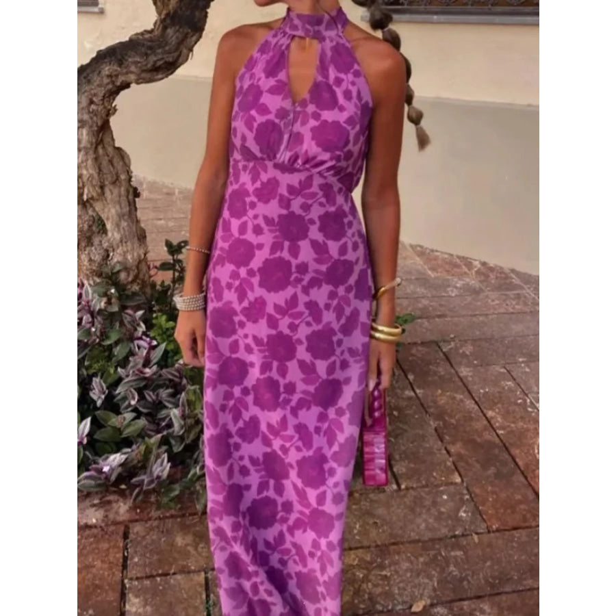 Cutout Detail Sleeveless Maxi Dress Purple / L Apparel and Accessories