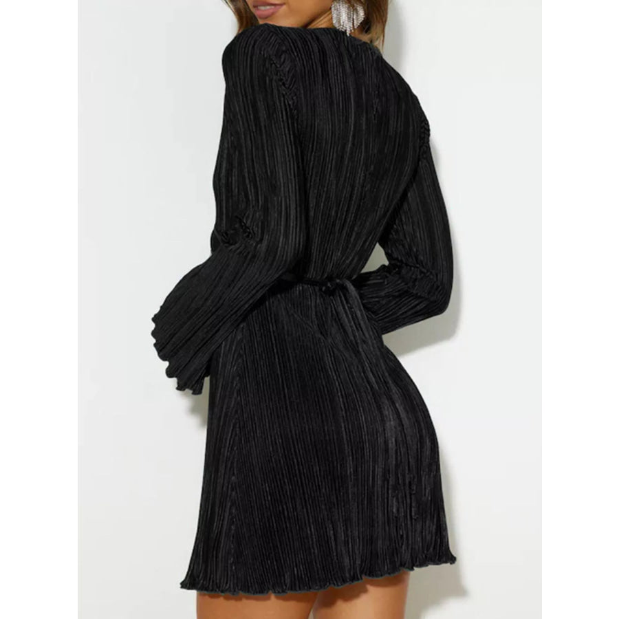 Cutout Flare Sleeve Mini Dress Apparel and Accessories