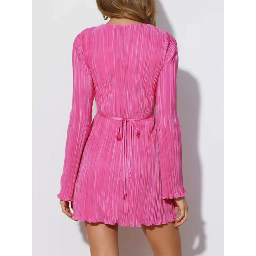 Cutout Flare Sleeve Mini Dress Apparel and Accessories
