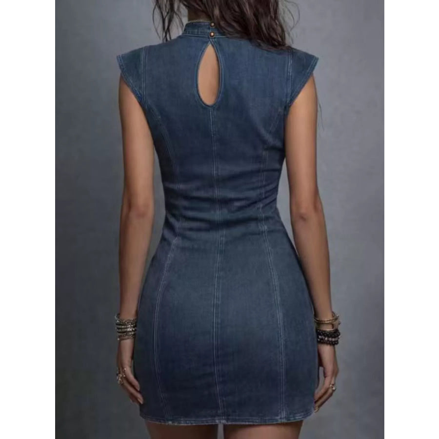 Cutout Front Cap Sleeve Mini Dress Apparel and Accessories