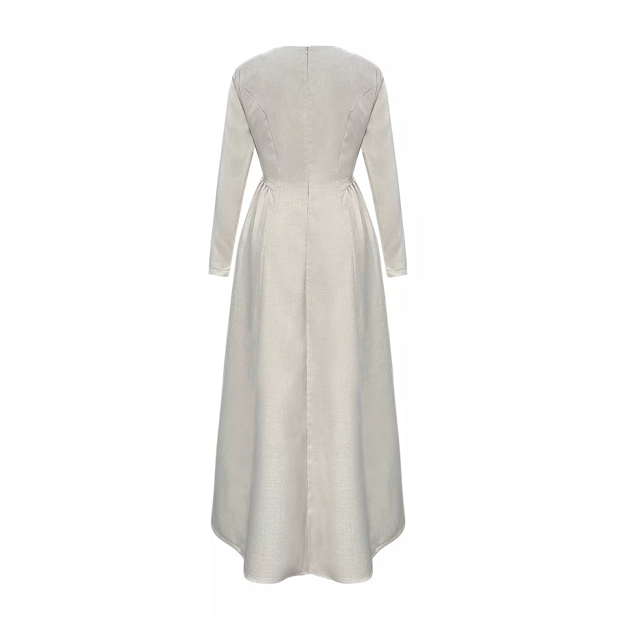 Cutout Front Long Sleeve A-Line Dress Apparel and Accessories
