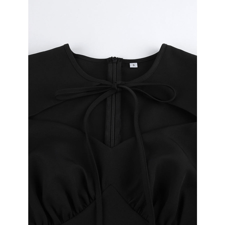 Cutout Front Puff Sleeve Dress Apparel and Accessories