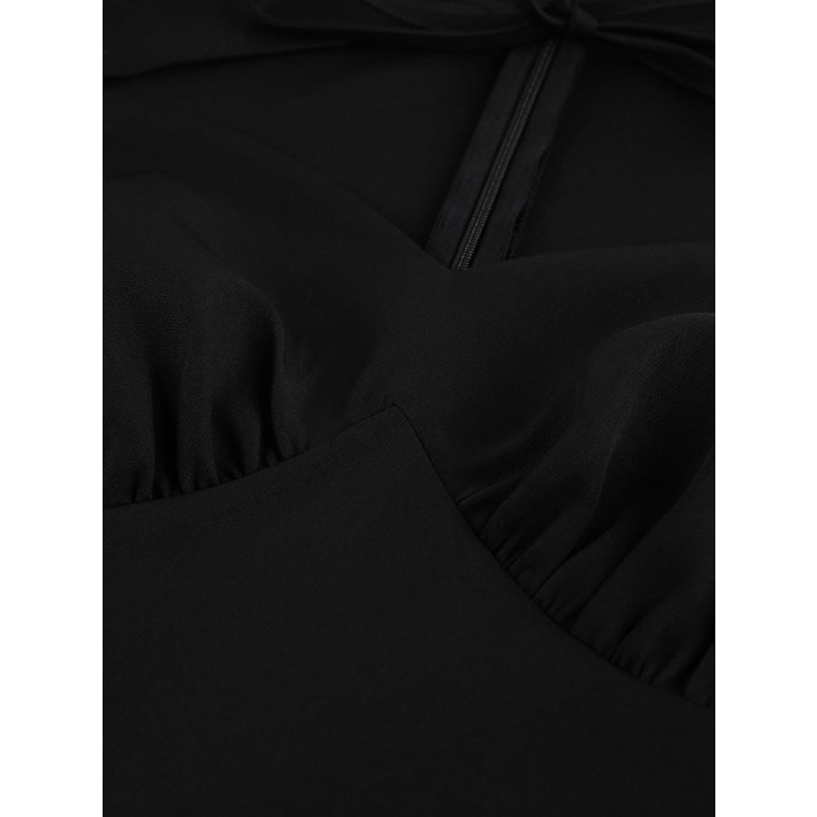 Cutout Front Puff Sleeve Dress Apparel and Accessories