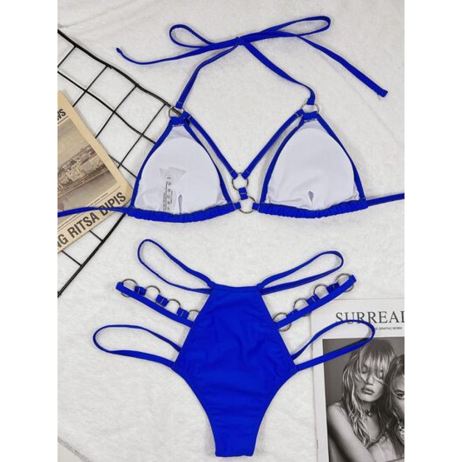 Cutout Halter Neck Two - Piece Bikini Set Apparel and Accessories