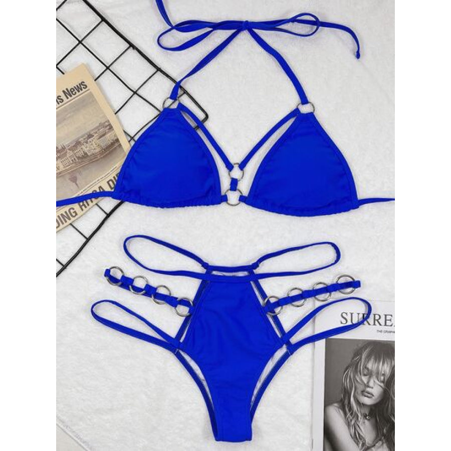 Cutout Halter Neck Two - Piece Bikini Set Apparel and Accessories