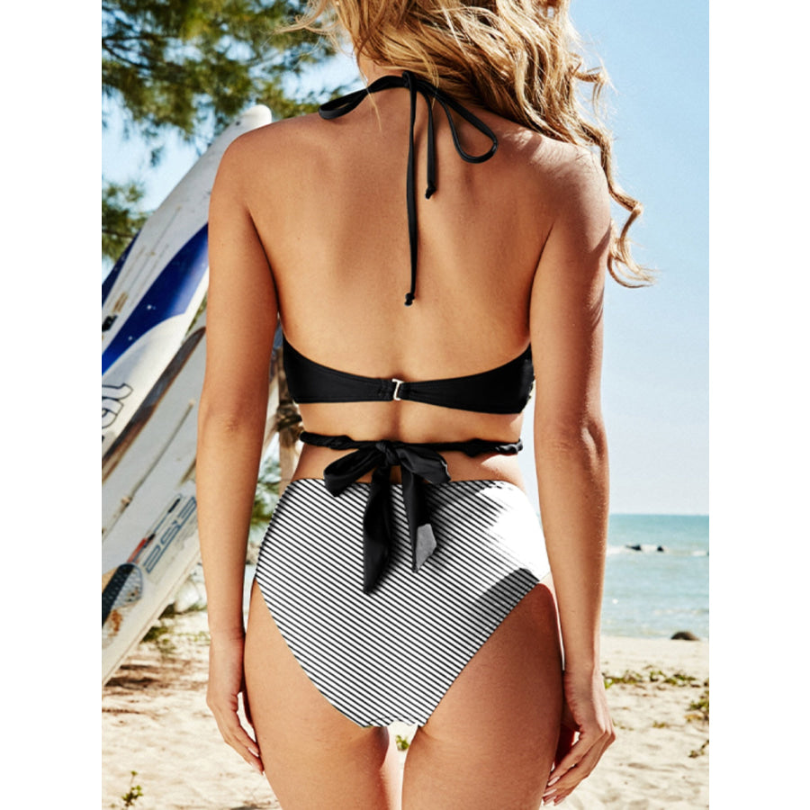 Cutout Halter Neck Two - Piece Swim Set Apparel and Accessories